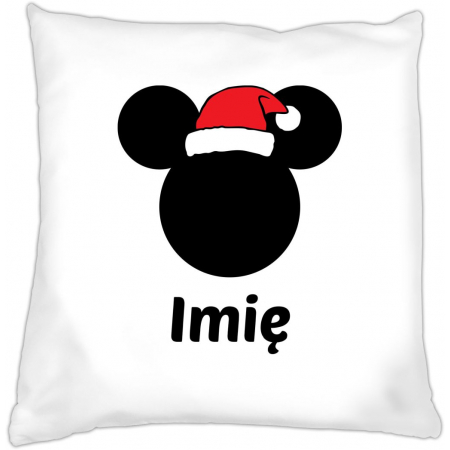 Poduszka świąteczna Myszka Mickey mikołaj + imię